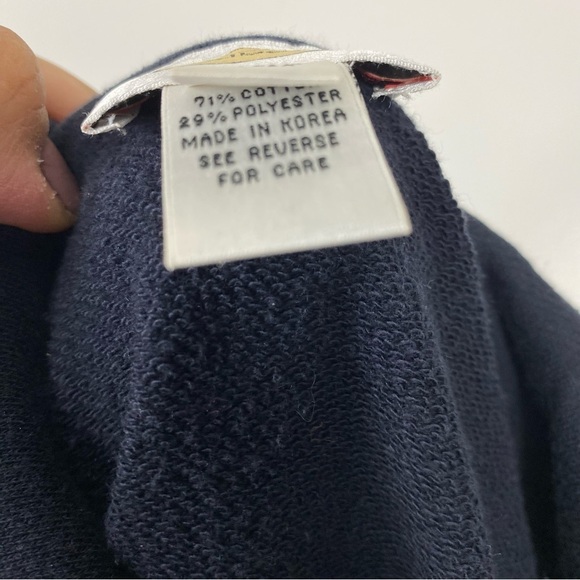 Talbots French Terry Double Breasted Military Style Jacket Navy Blue Sz L EUC - Picture 5 of 7